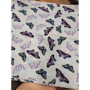 NEW Cotton fabric BLUE PURPLE BUTTERFLIES SKY Butterfly 2yards Joanns